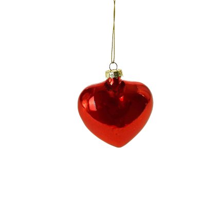Glass heart Pearly, red