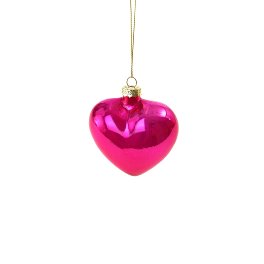 Glass heart Pearly, pink