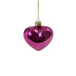 Glass heart Pearly, purple