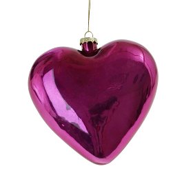 Glass heart Pearly, purple