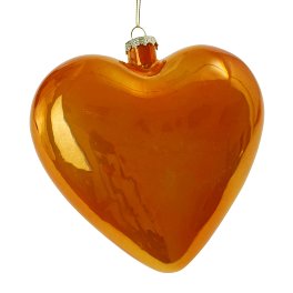 Glass heart Pearly, orange