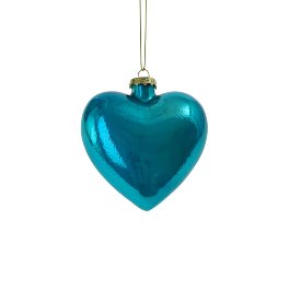 Glass heart Pearly, blue