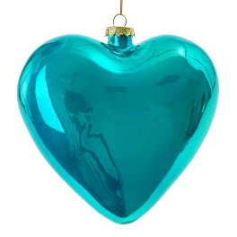 Coeur en verre nacré, bleu