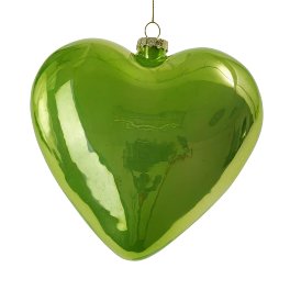 Coeur en verre nacré, vert
