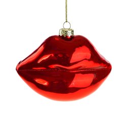 Cintre en verre Pearly Lips, rouge