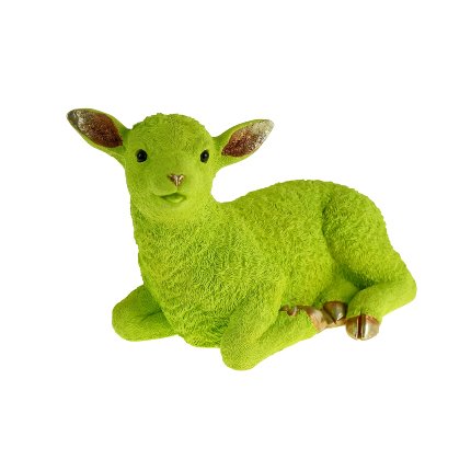 Petit mouton couché, vert clair