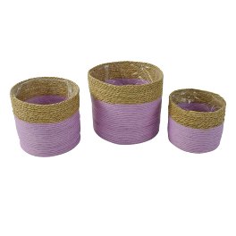 S/3 basket Joy, brown/light purple