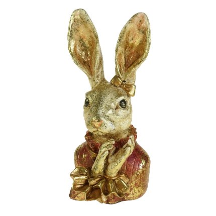 Rabbit bust Hannilein, cream/red/gold