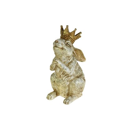 Figurine Prince des lapins, crème/or