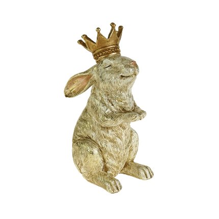 Figurine Prince des lapins, crème/or