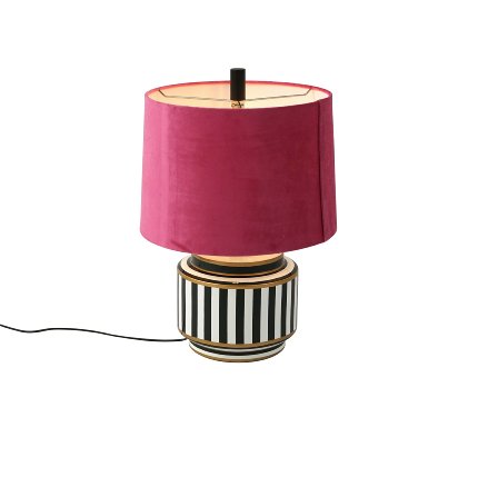 Lampe de table Tiffany, rose/noir-blanc