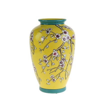 Vase Sakura, yellow/blue