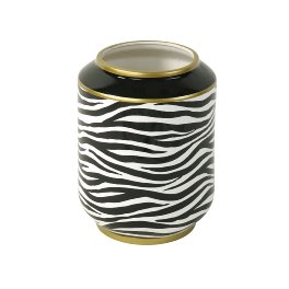 Vase Afrique Zebra, schwarz/weiß