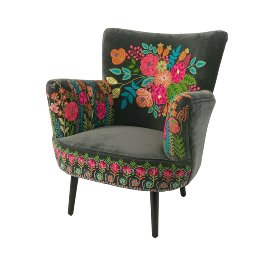 Armchair Lotte, hand embroidered