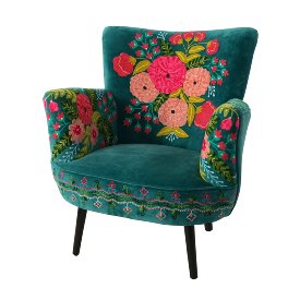 Armchair Frida, hand embroidered