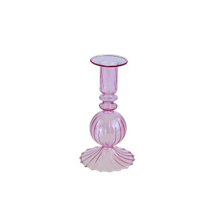 Glass candle holder Jette, pink