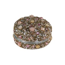 Jewellery box pink, beaded