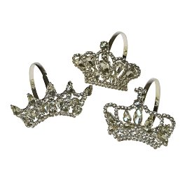 Napkin ring crown, 3 ass., silver