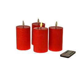 S/4 LED candle 3D flame, bright red