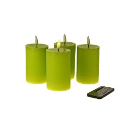 S/4 LED candle 3D flame, green