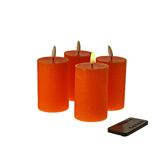S/4 tlg. LED Kerze 3D Flame, orange