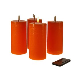 Set de 4 Bougie LED 3D Flame, orange