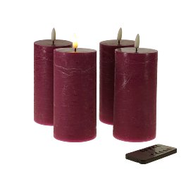 S/4 LED candle 3D Flame, purple