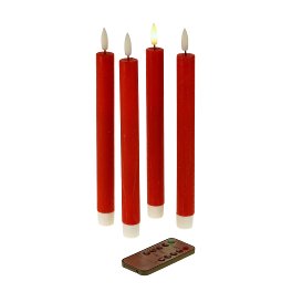 S/4 LED taper candle, bright red