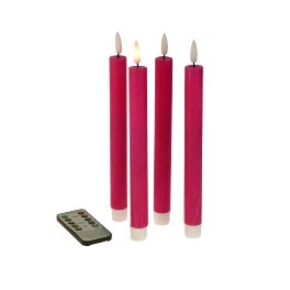 S/4 LED taper candle, pink