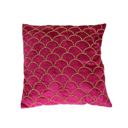 Cushion Mermaid, w. bead decoration, pink