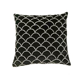 Mermaid cushion, w. pearl decoration, black