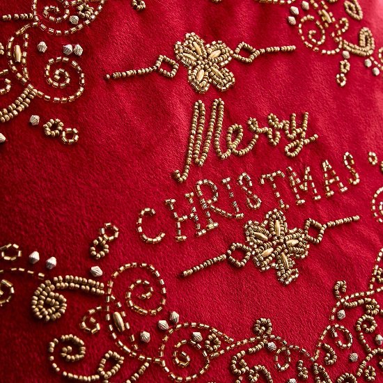 Coussin Merry Christmas, rouge