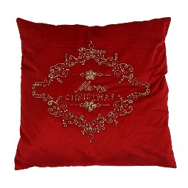 Merry Christmas cushion, red