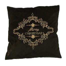 Merry Christmas cushion, black