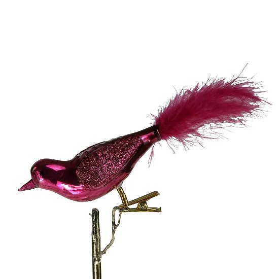 Clamp bird w. feather, purple