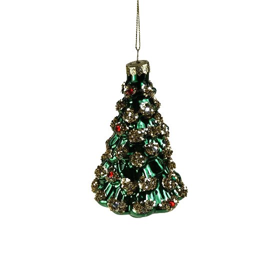Glass pendant tree, green