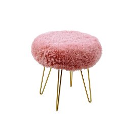 Stool Fluffy, pink/gold