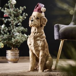 Santa Dog, brown, magnesia, 24x34x67 cm