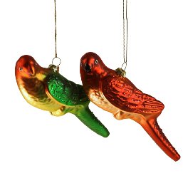 Glass hanger parrot, 2 ass.