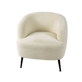 armchair Juna, white, boucle fabric, 70x72x72