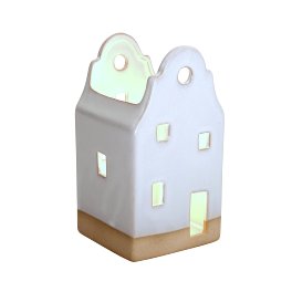 House Tealight Holder, white