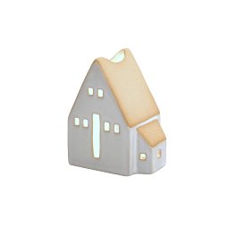 House tea light holder, white, stoneware