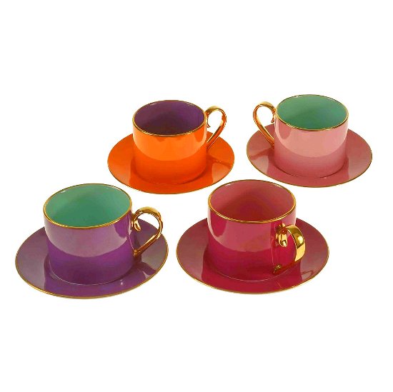 Cup w. saucer Fancy Colors