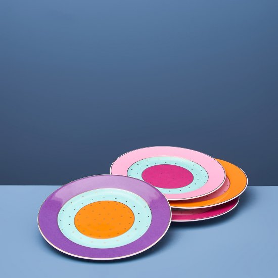 Dessert plate Fancy Colors, 4 ass.