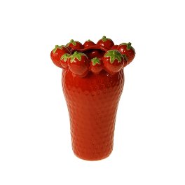 Vase en forme de fraise, rouge