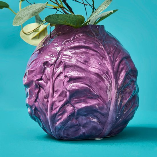 Vase blue cabbage, purple