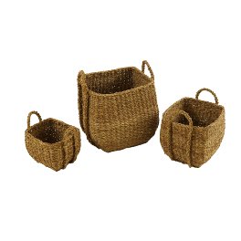 Set of 3 pcs. basket U-shape, natural