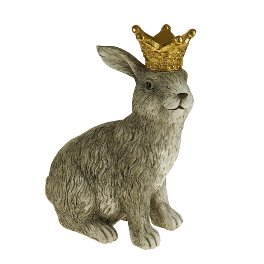 Rabbit w. crown, grey