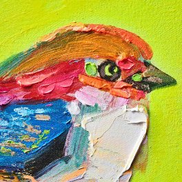 Painting Birdy, neon yellow