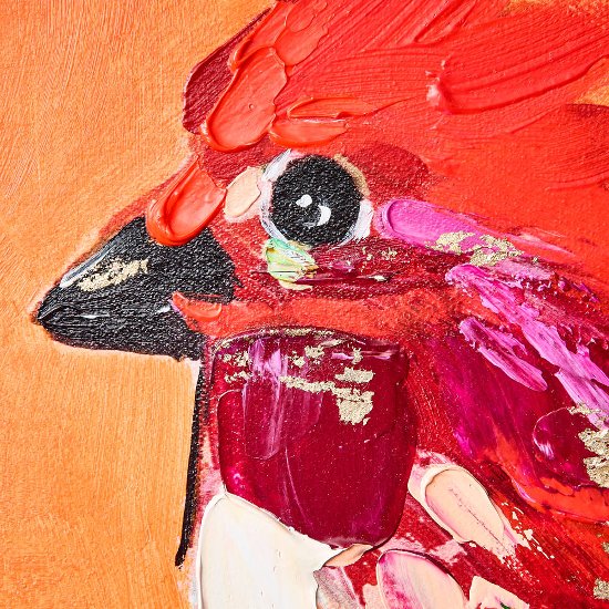 Painting Birdy, orange/red